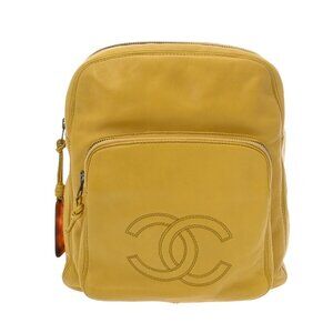 CHANEL Matrasse COCO Mark backpack yellow backpack